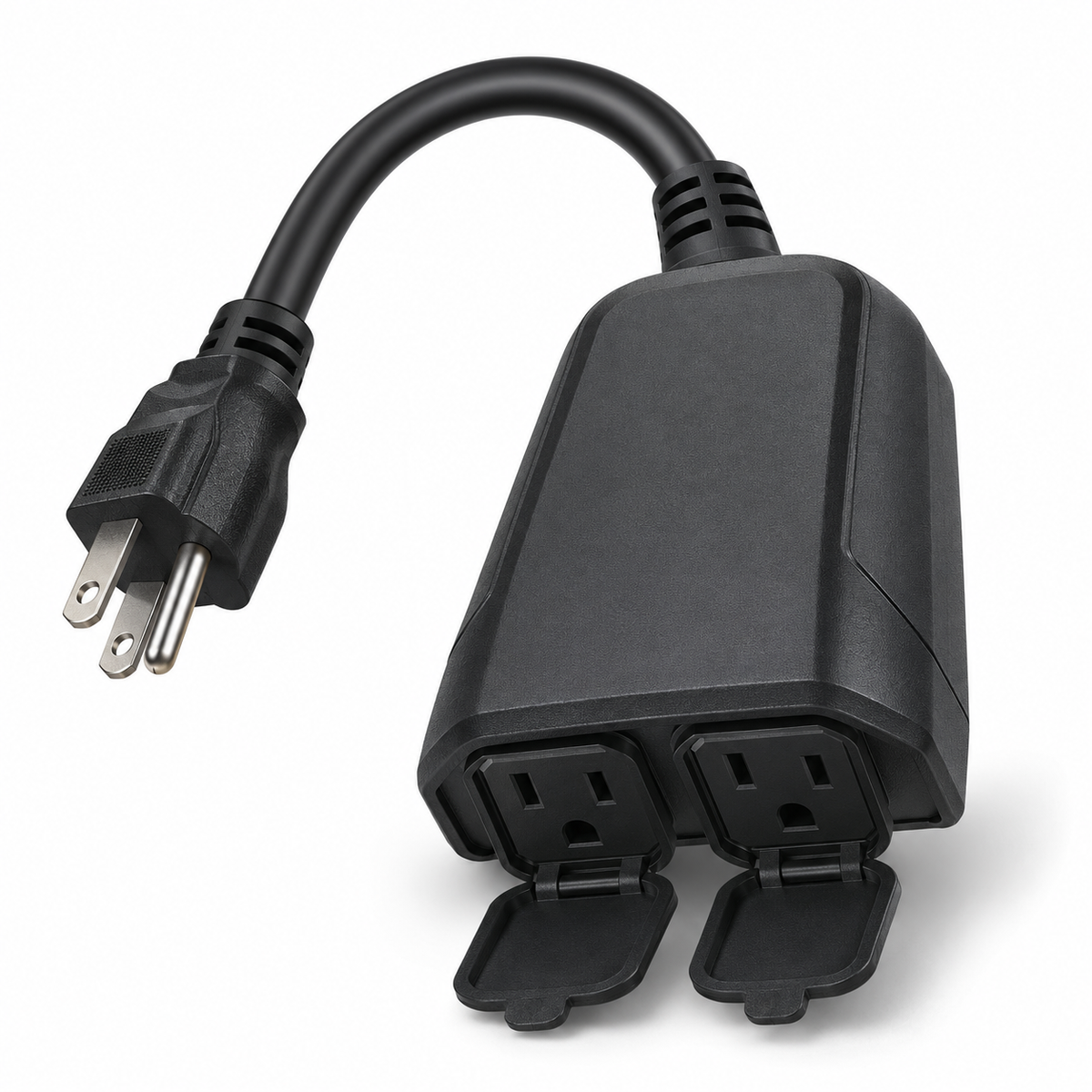 Outdoor Smart Plug - Dual US Outlets - Black