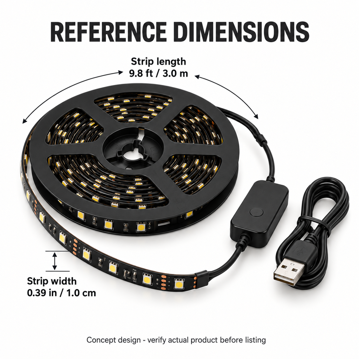 9.8-Foot Smart TV Backlight Strip Kit - Black