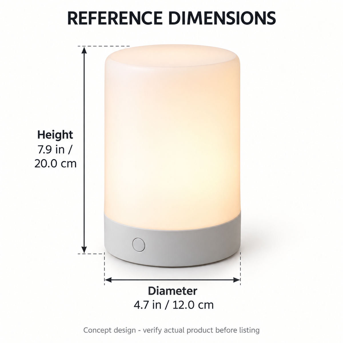 7.9-Inch Smart Table Lamp - White and Gray