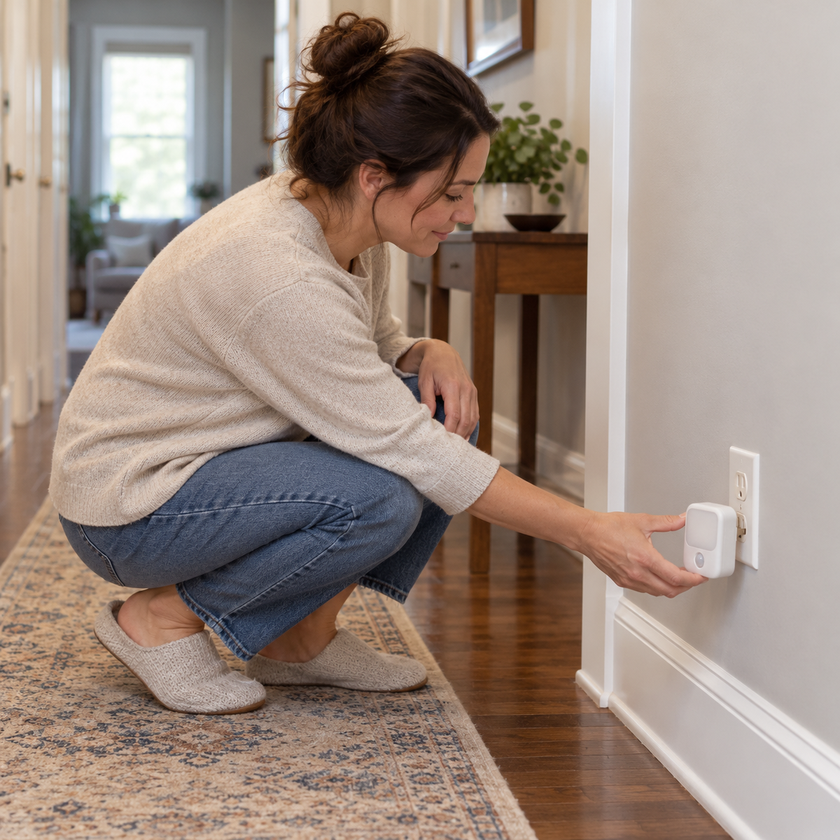 Plug-In Motion Sensor Night Light - White